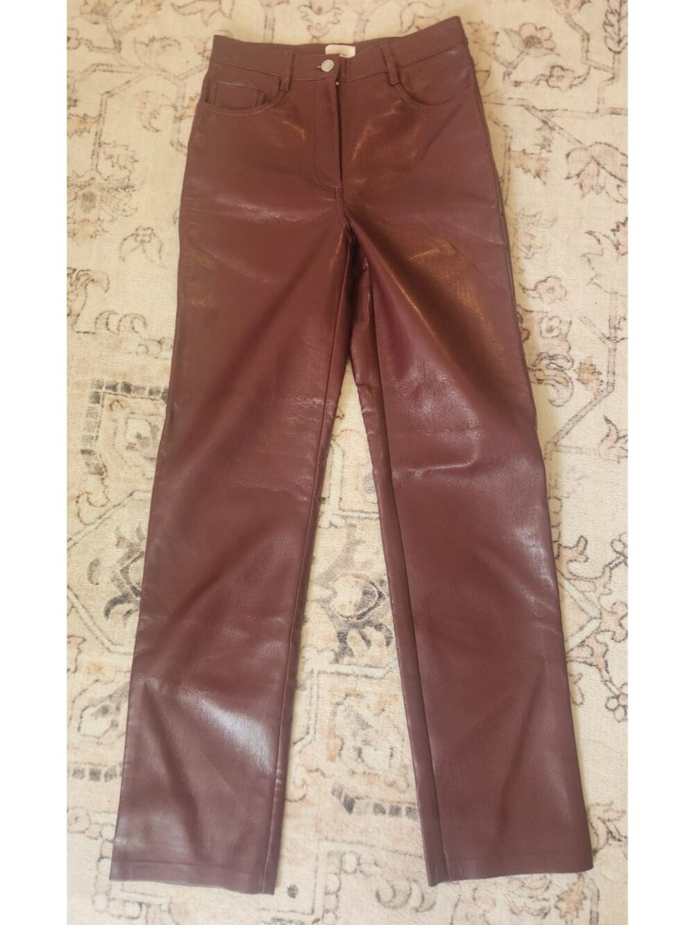 Wilfred Women's Sz. 2 Melina Epicurean Brown Faux Leather Pants
